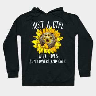 Just A Girl Who Loves Sunflowers And Cats Hoodie